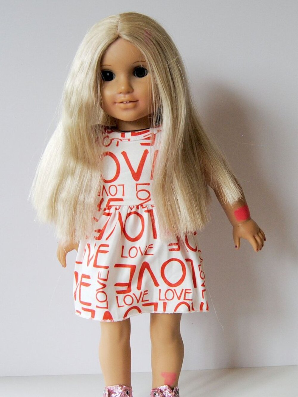 American Girl Doll Blonde Hair Brown Eyes Julie Albright 18"